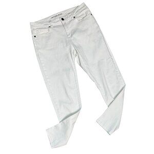 Michael Kors NWOT IZZY Skinny Ankle Mid-Rise Denim Jeans in White Women's Size 8